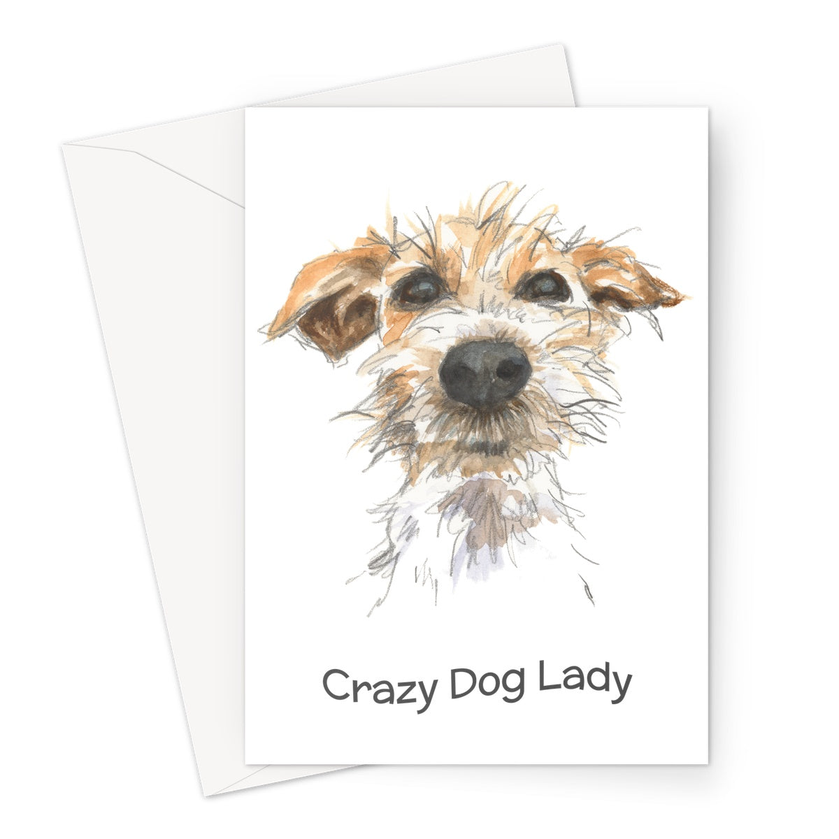 'Crazy Dog Lady' Greetings Card