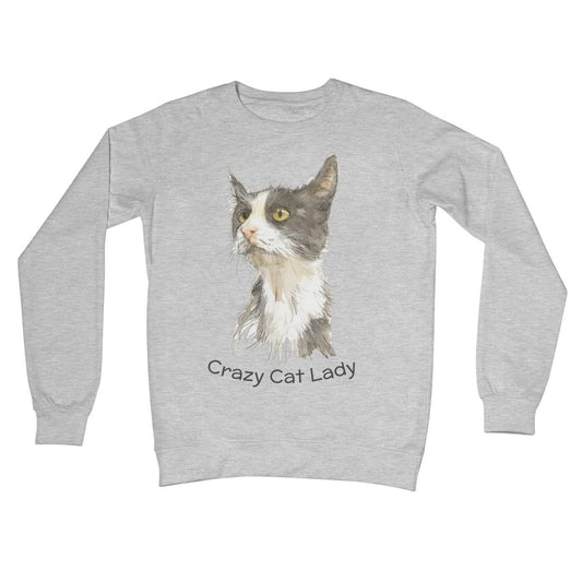 Crew Neck Sweatshirt - 'Crazy Cat Lady'